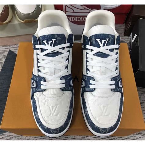 louis vuitton sneakers blue white|louis vuitton women sneakers.